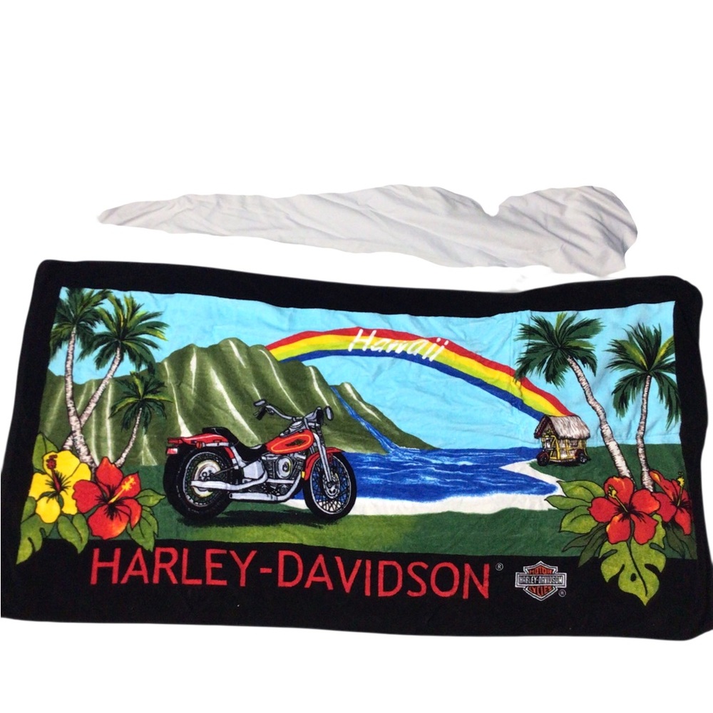 Harley-Davidson Hawaii Beach Towel Folds In Drawstring Bag